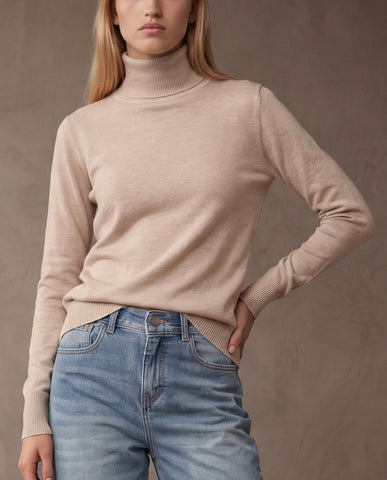POLINA | Cashmere Enriched Roll Neck | Black