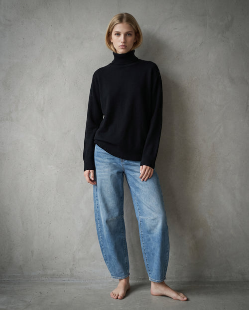 POLINA | Cashmere Enriched Roll Neck | Black