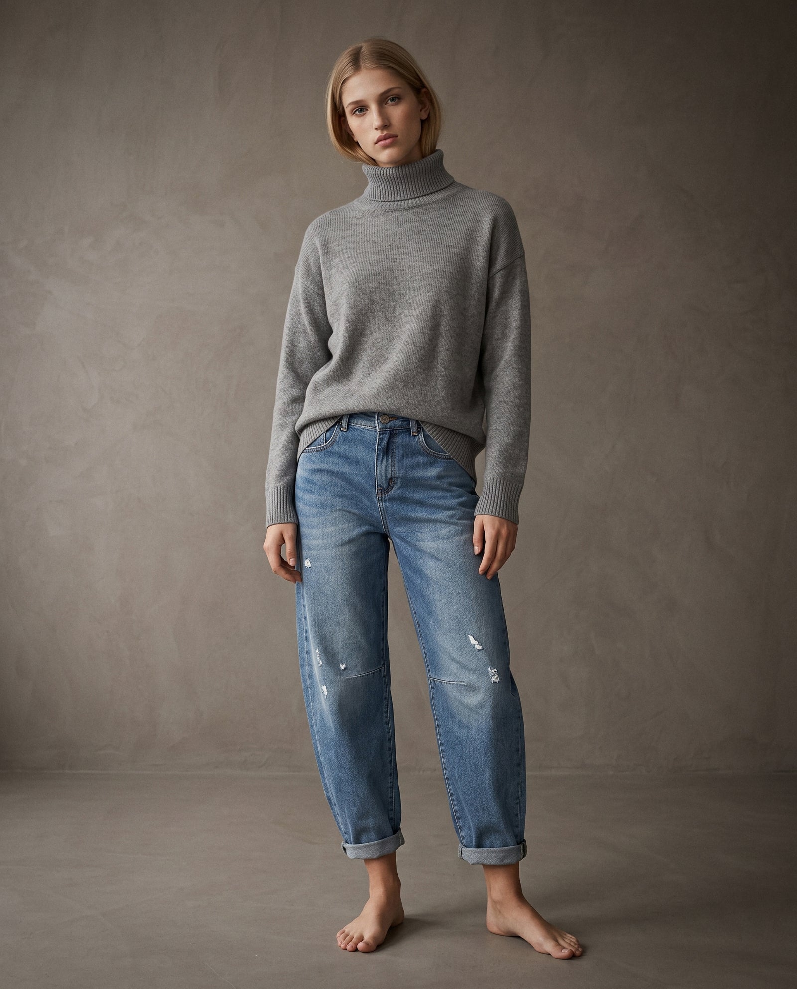 POLINA | Cashmere Enriched Roll Neck | Dark Grey