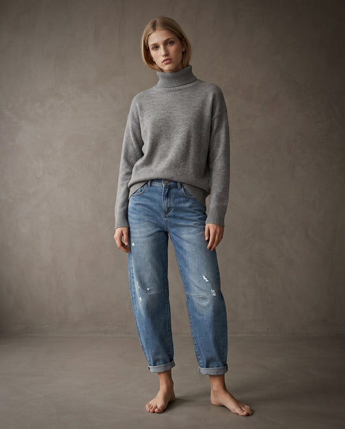 POLINA | Cashmere Enriched Roll Neck | Dark Grey