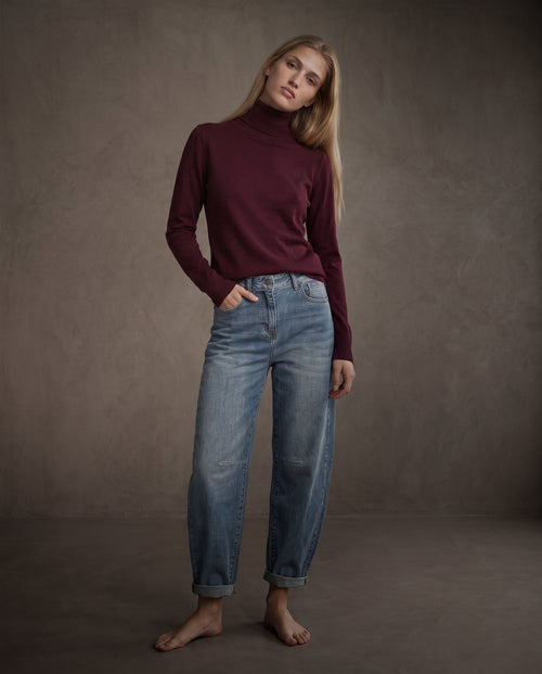 POLINA | Cashmere Enriched Roll Neck | Fig