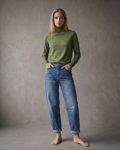 POLINA | Cashmere Enriched Roll Neck | Green