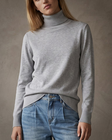 POLINA | Cashmere Enriched Roll Neck | Beige