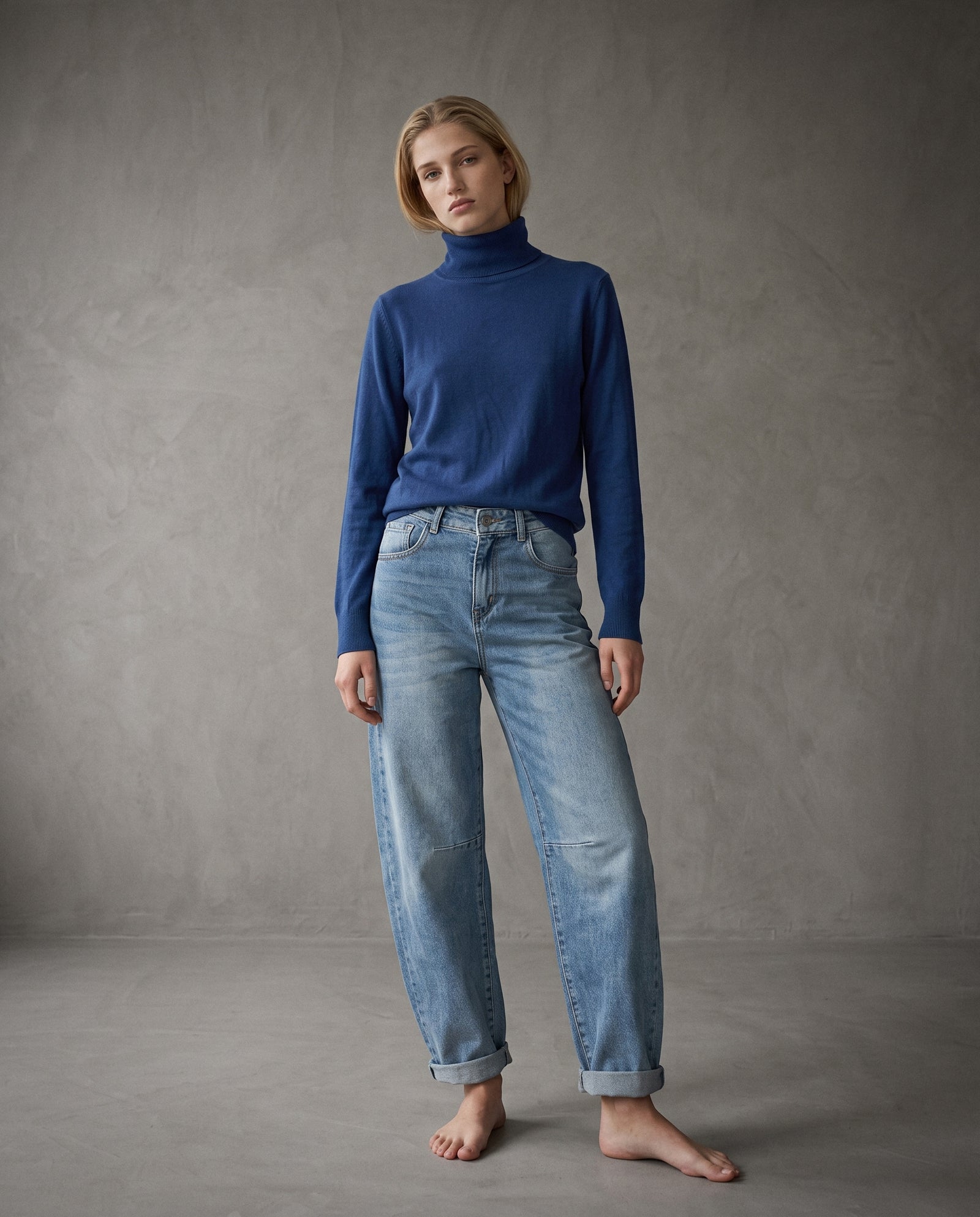 POLINA | Cashmere Enriched Roll Neck | Petrol