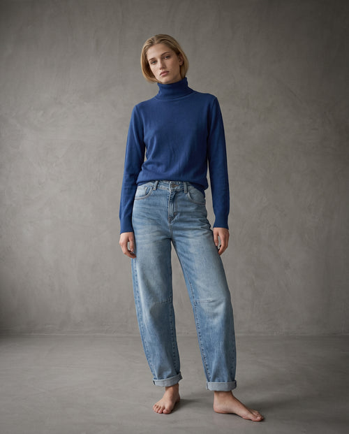 POLINA | Cashmere Enriched Roll Neck | Petrol