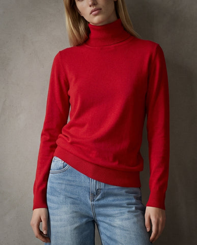 POLINA | Cashmere Enriched Roll Neck | Beige