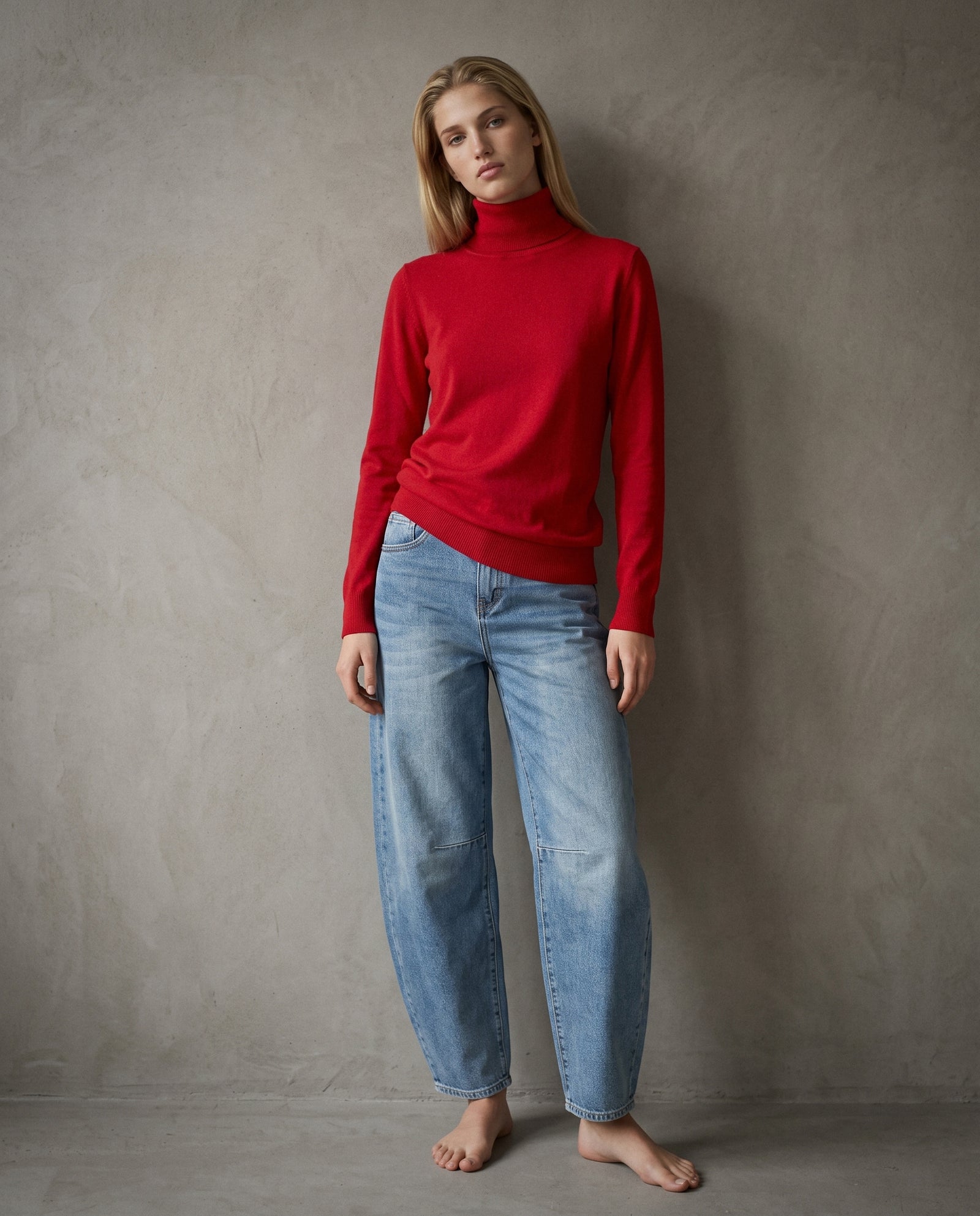 POLINA | Cashmere Enriched Roll Neck | Russet