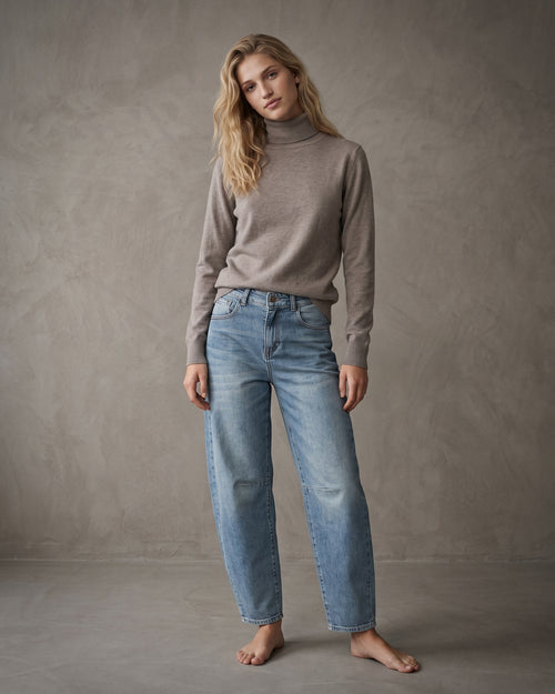 POLINA | Cashmere Enriched Roll Neck | Taupe
