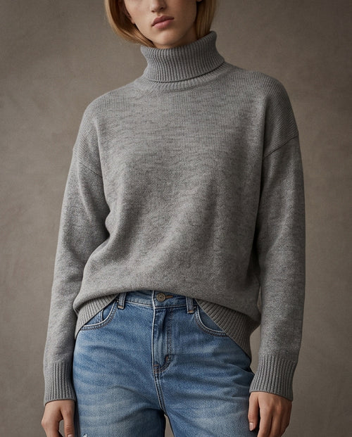 POLINA | Cashmere Enriched Roll Neck | Dark Grey