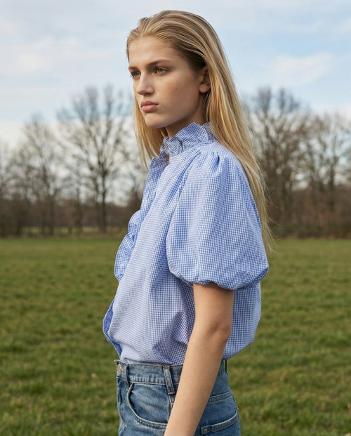 MAYAAN | Ruffle & Balloon Sleeve | Gingham