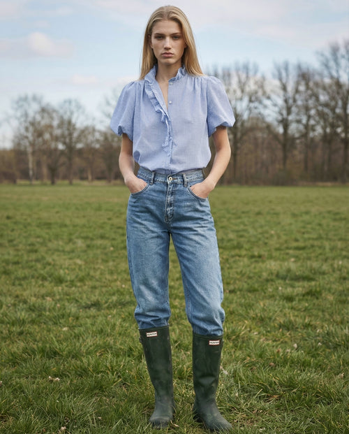 MAYAAN | Ruffle & Balloon Sleeve | Gingham