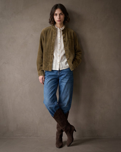 MINA | Cord Utility Jacket | Tobacco