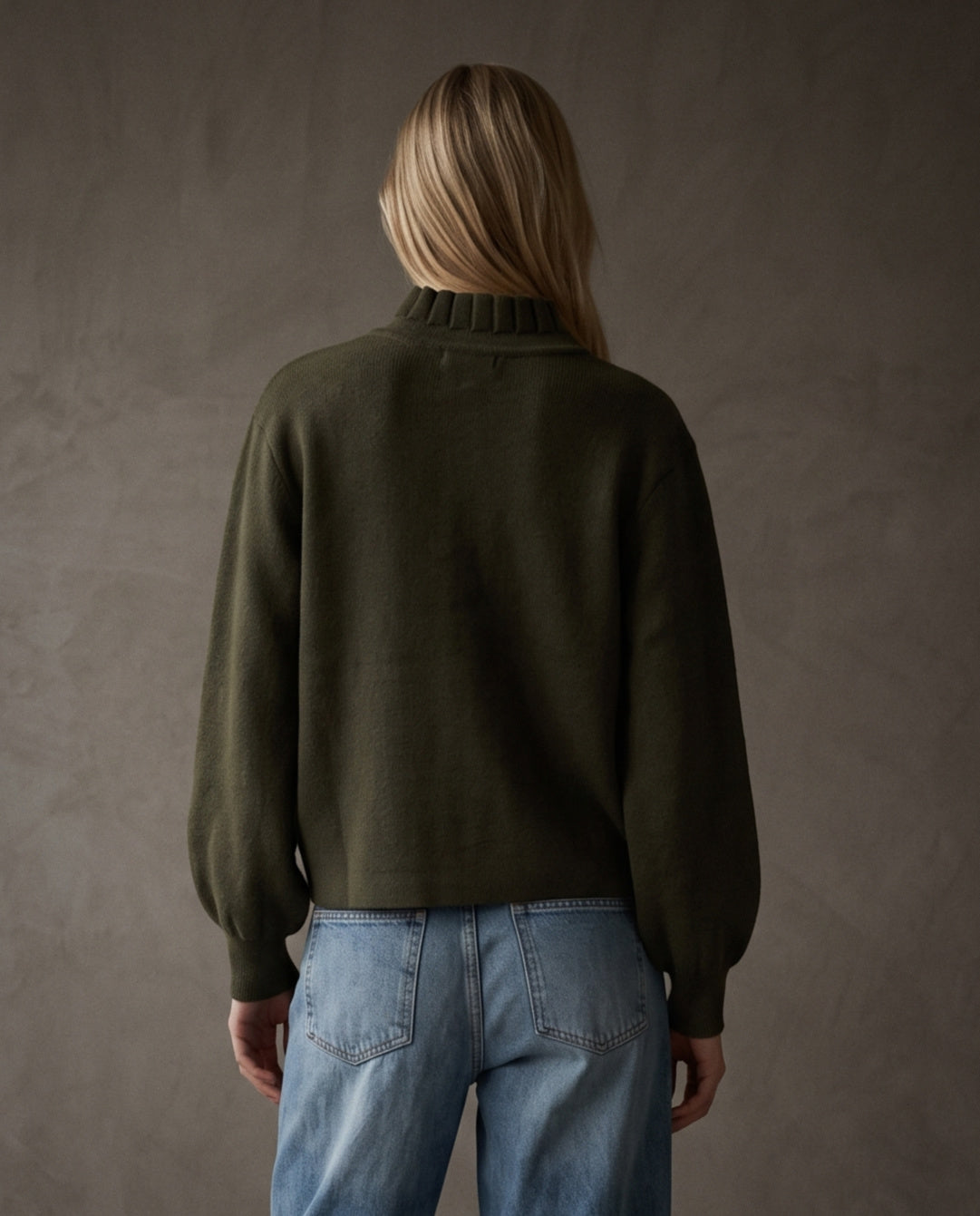CECILY | Ruffle Knit Cardigan | Khaki