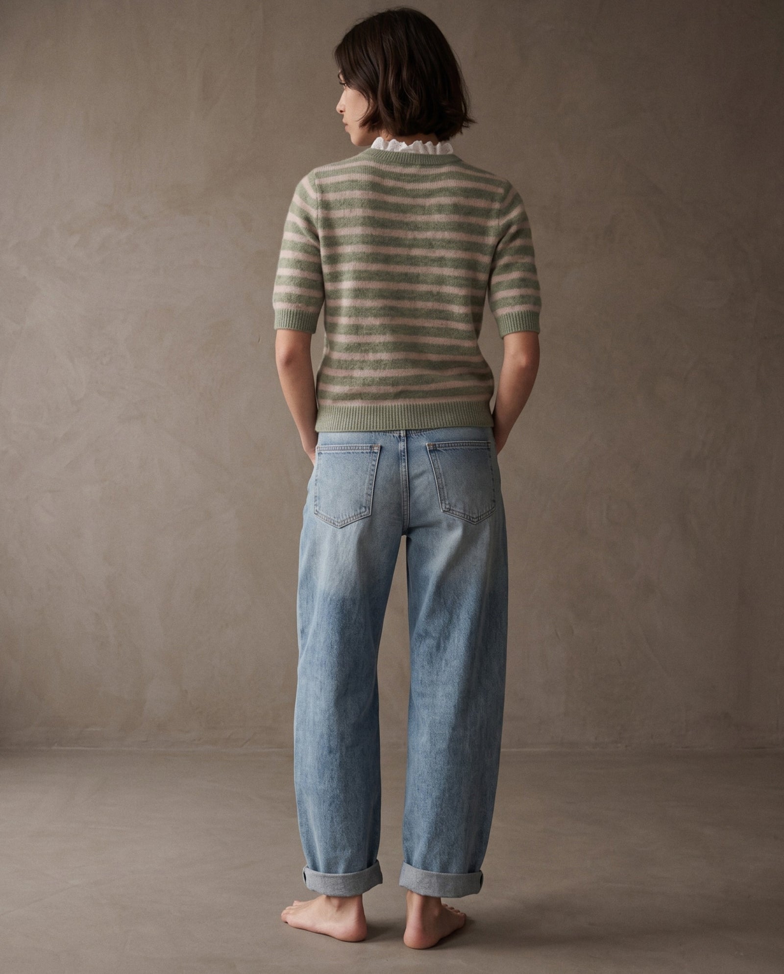 ORSO | Ruffle Trim Knit Top | Sage