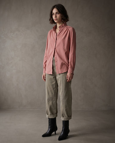 CHLO | Ruffle Collar Shirt | White