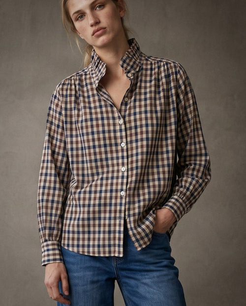 MIKA | Ruffle Collar Shirt | Check