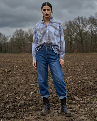 SHIRI | Ruffle Collar Overshirt | Ecru