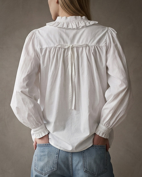 CHLO | Ruffle Collar Shirt | White