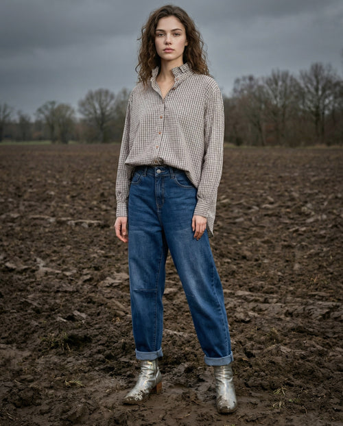 MIRI | Ruffle Collar Shirt in Country Check | Small Check