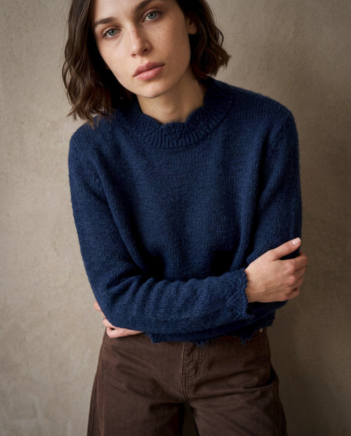AMANDINE | Scallop Neck Sweater | Ink