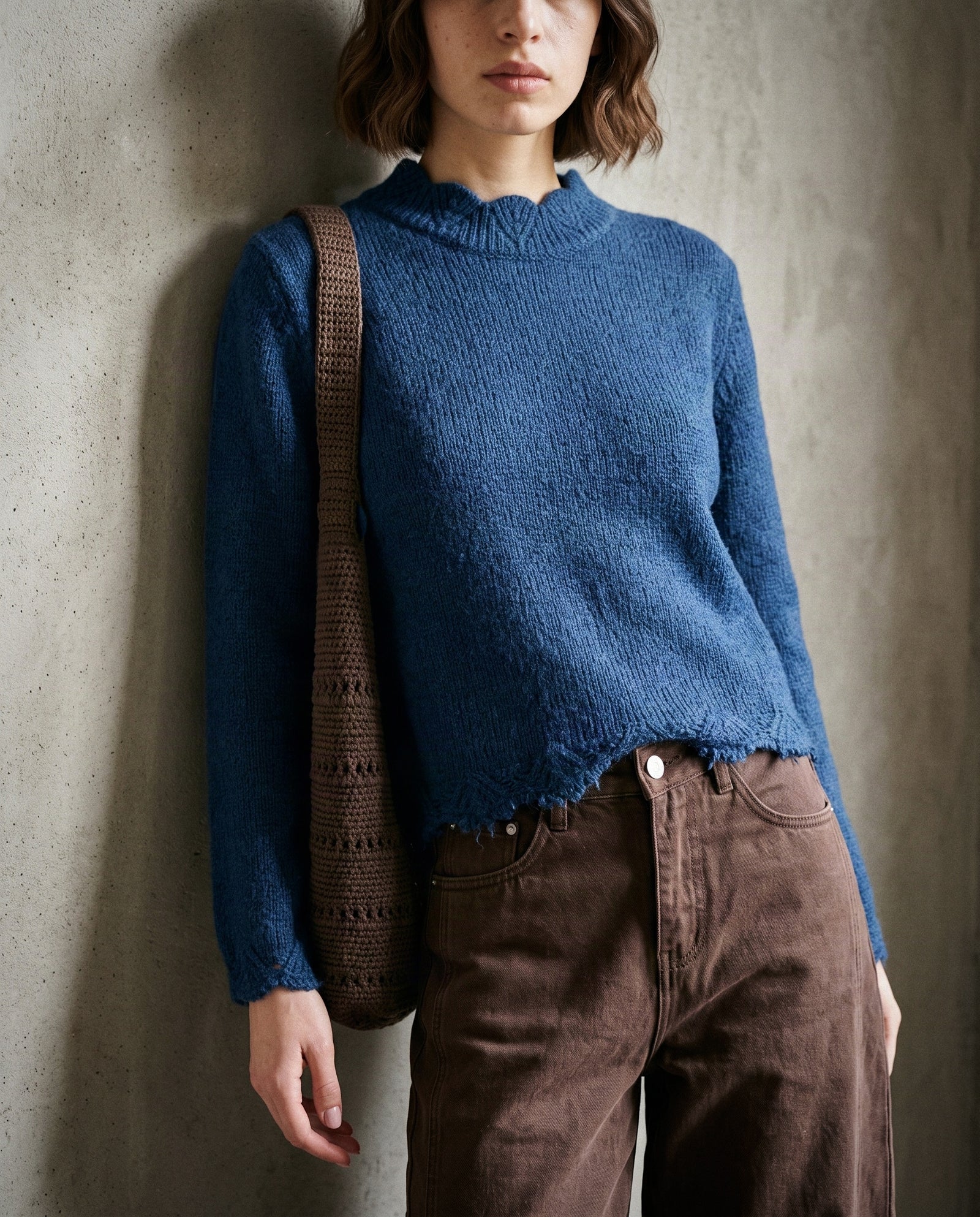 AMANDINE | Scallop Neck Sweater | Ink