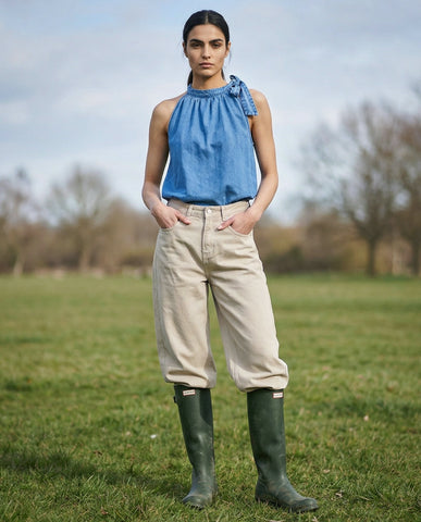 MIEL | Argyle Sleeveless Cardigan | Blue