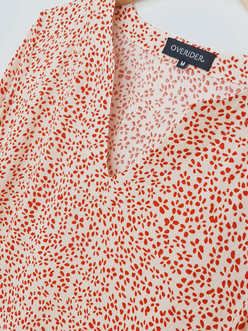 AGATA | Boho Tunic Shirt Dress | Pale/Rouge
