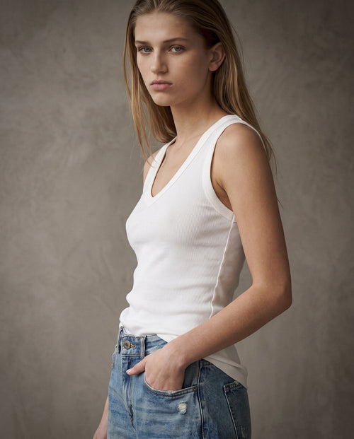 AYA | Ribbed Vest | Ecru