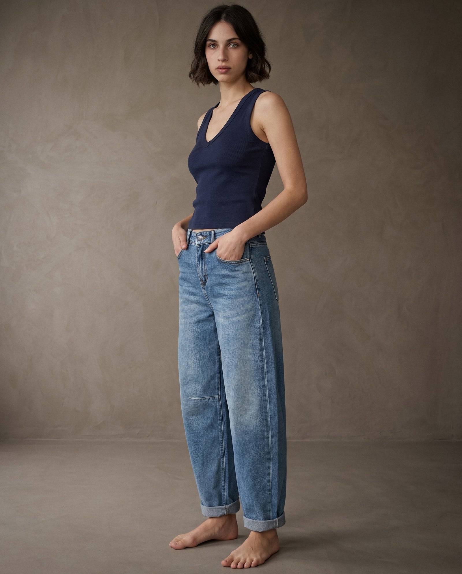 AYA | Ribbed Vest | Navy
