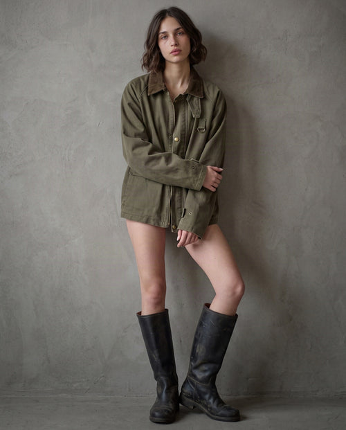 LOUISA | Washed Utility Jacket | Khaki