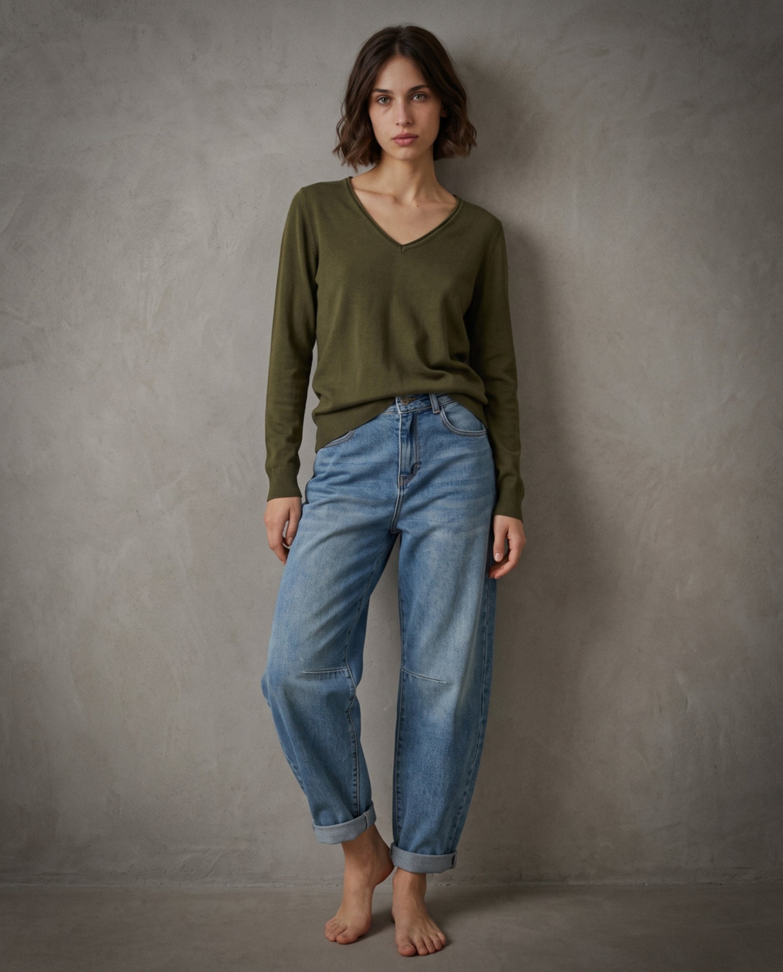 JOELLE | Cashmere Enriched Jumper | Khaki