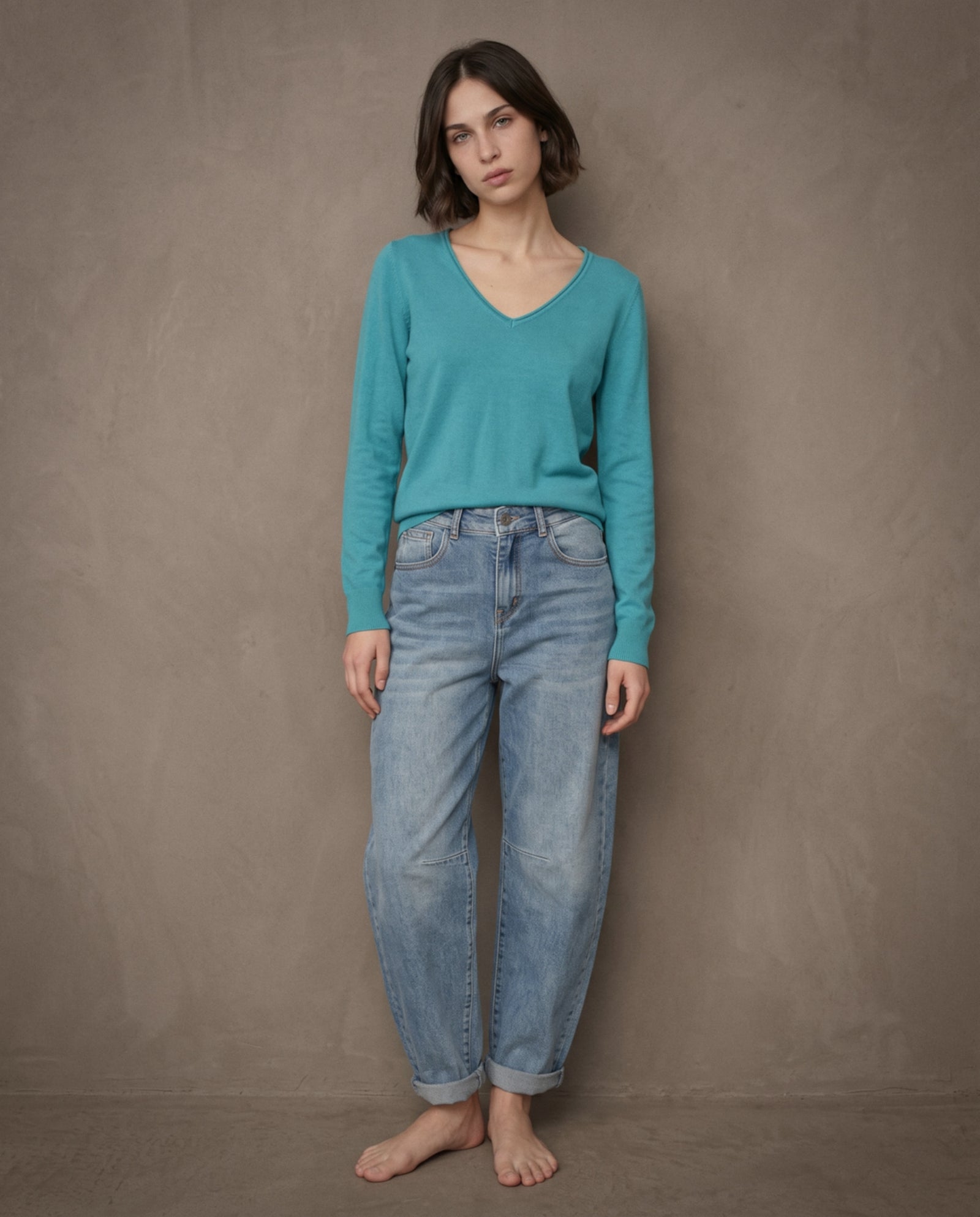 JOELLE | Cashmere Enriched Jumper | Pale Turquoise