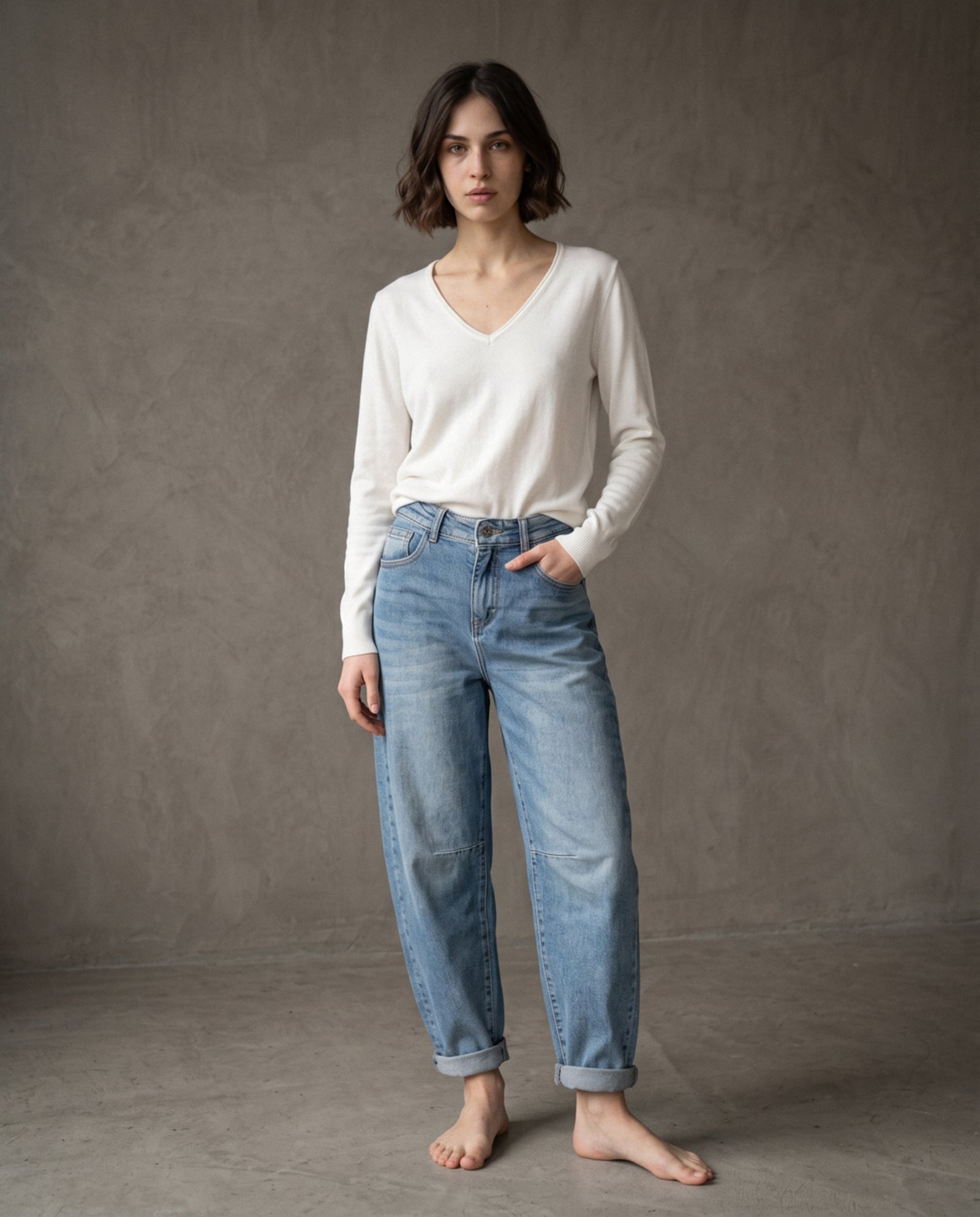 JOELLE | Cashmere Enriched Jumper | White