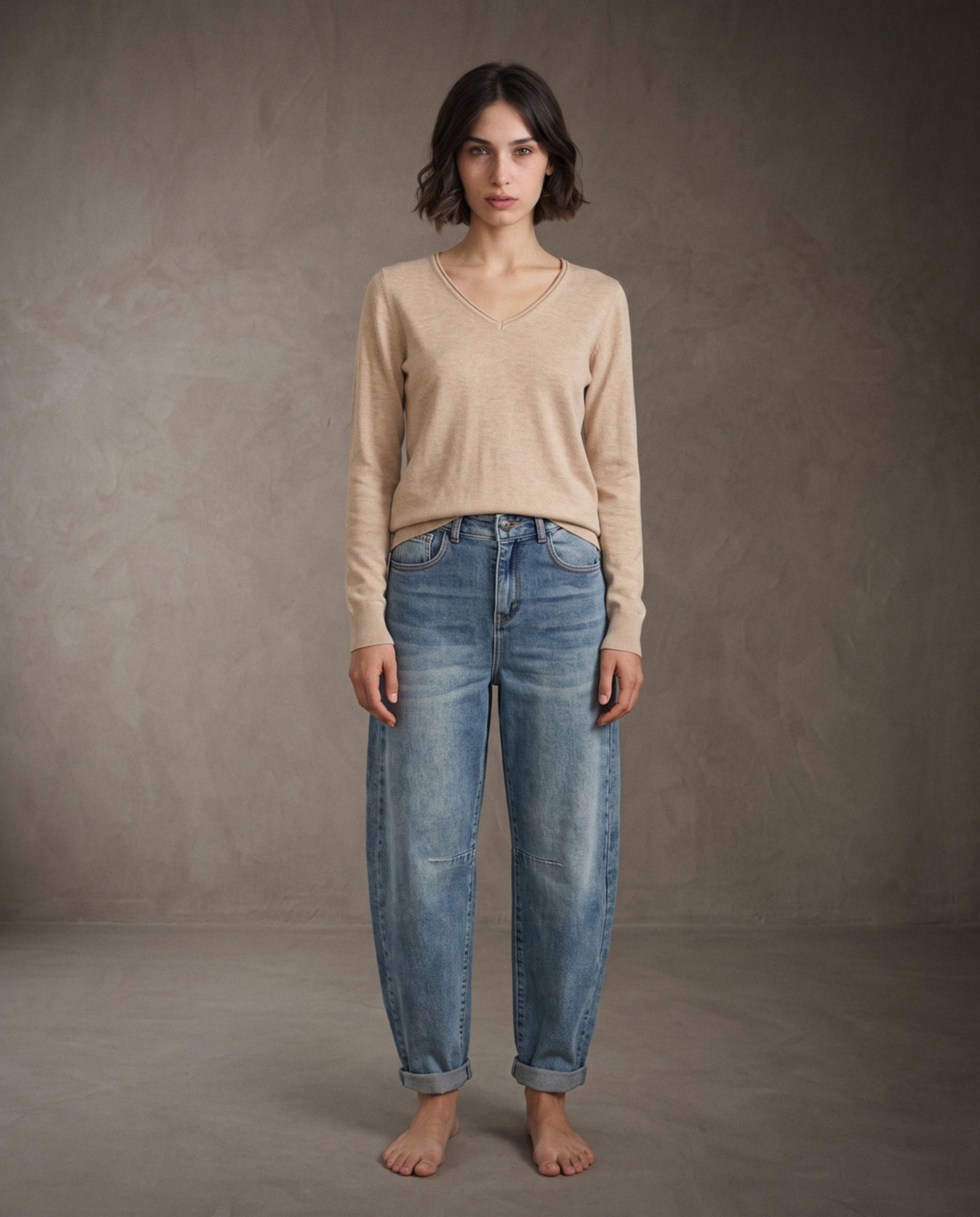 JOELLE | Cashmere Enriched Jumper | Beige