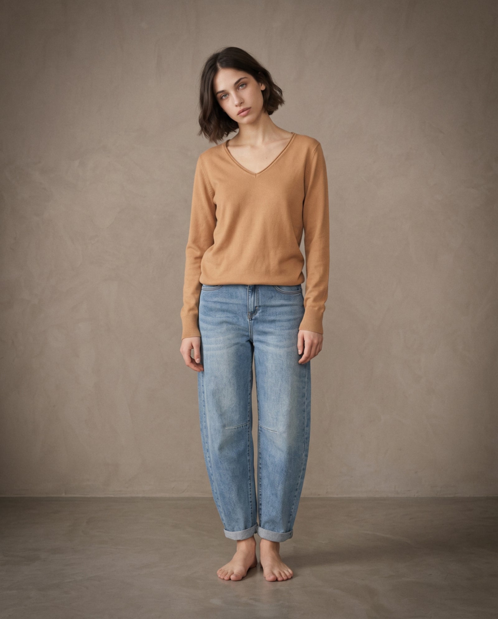 JOELLE | Cashmere Enriched Jumper | Caramel