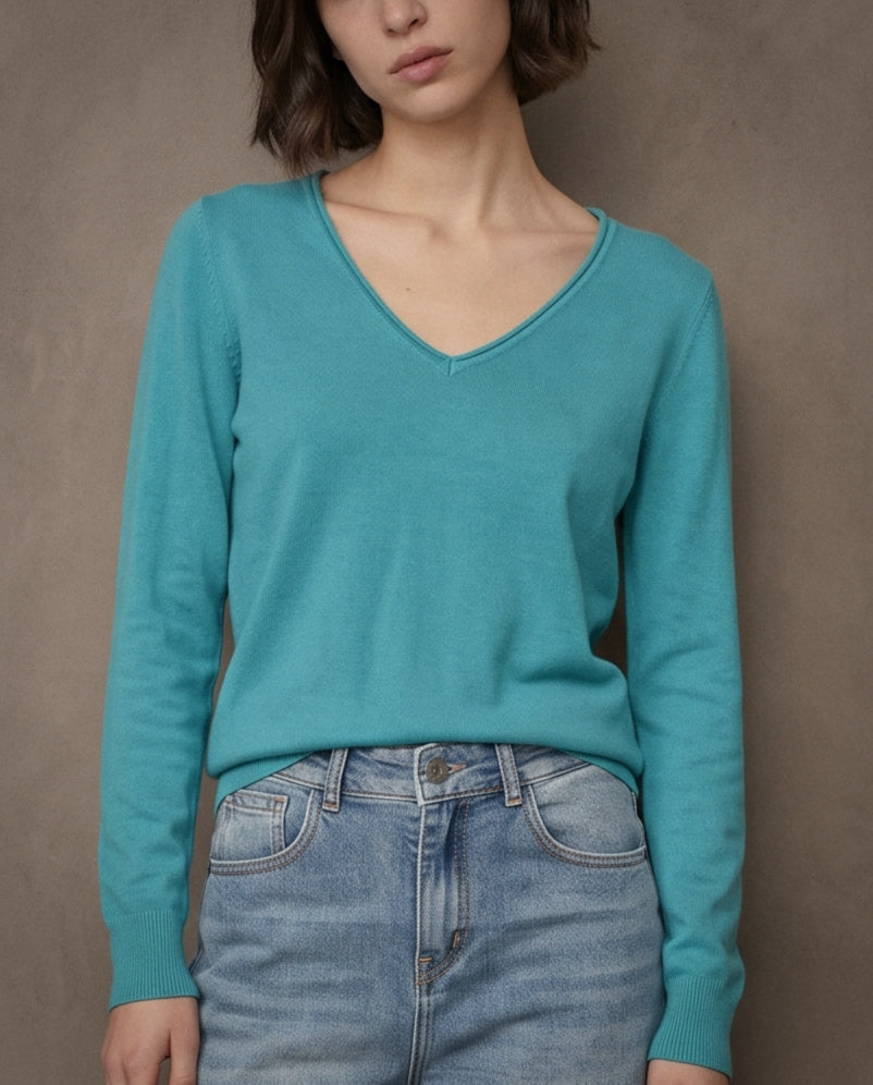 JOELLE | Cashmere Enriched Jumper | Pale Turquoise