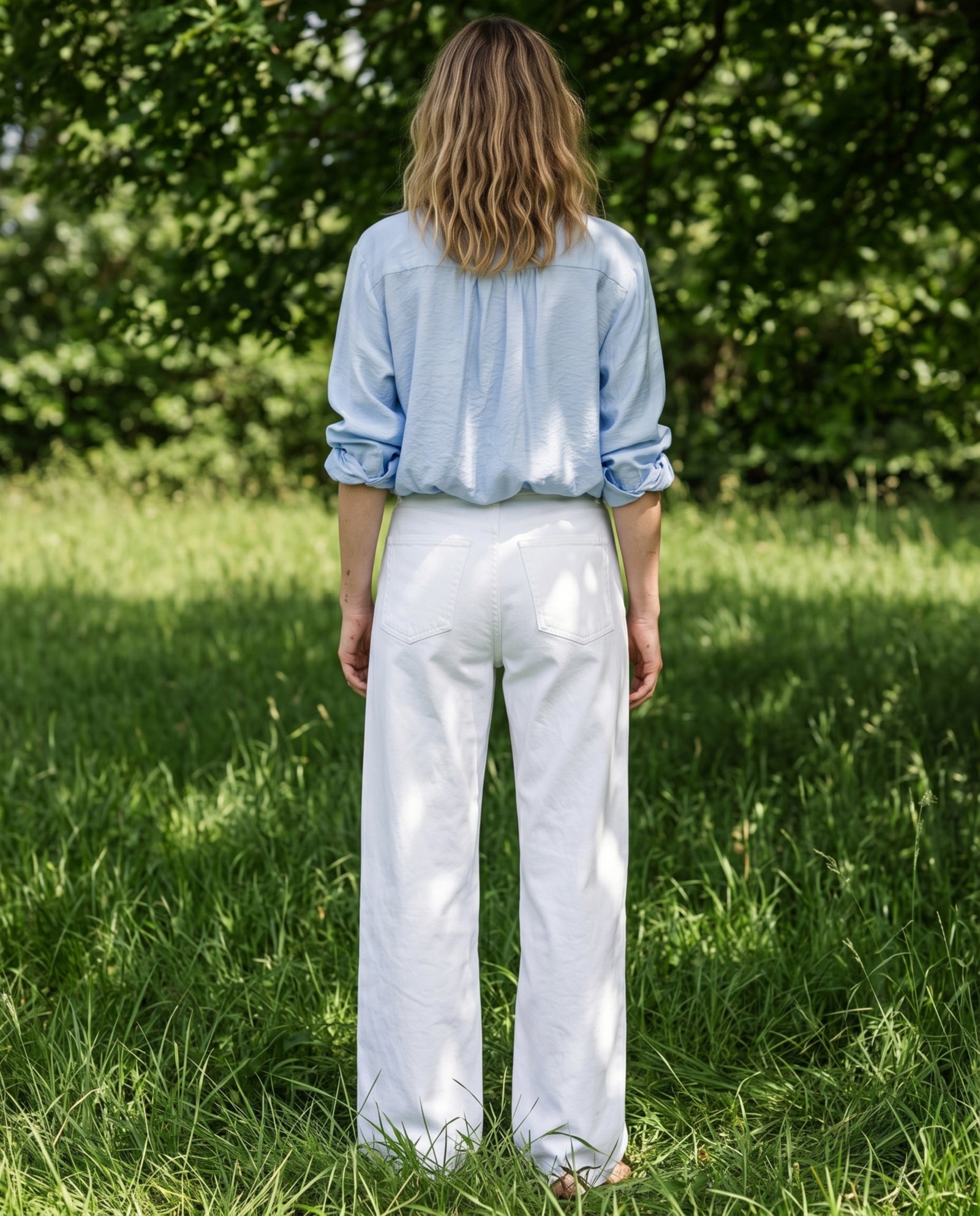 ABIGAIL  | Bubble Hem Shirt | Blue