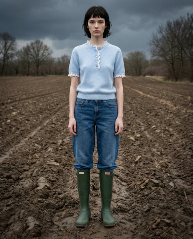 SHIRI | Ruffle Collar Overshirt | Ecru