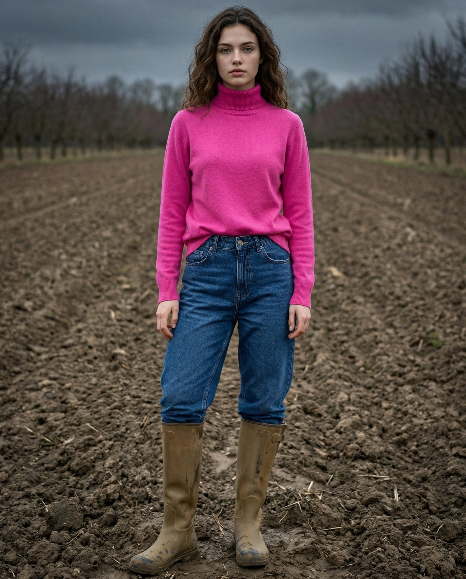 POLINA | Cashmere Enriched Roll Neck | Pink Bonbon