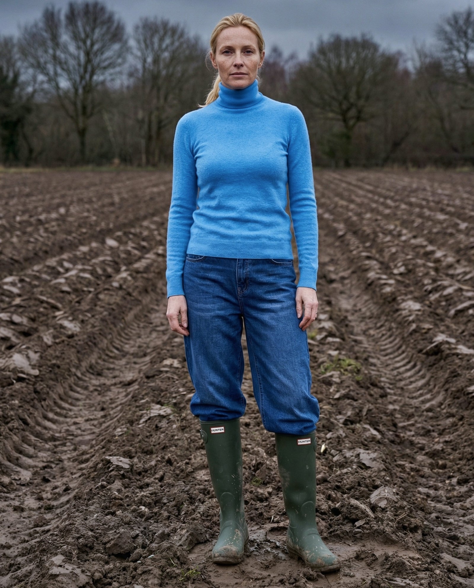 POLINA | Cashmere Enriched Roll Neck | Blue