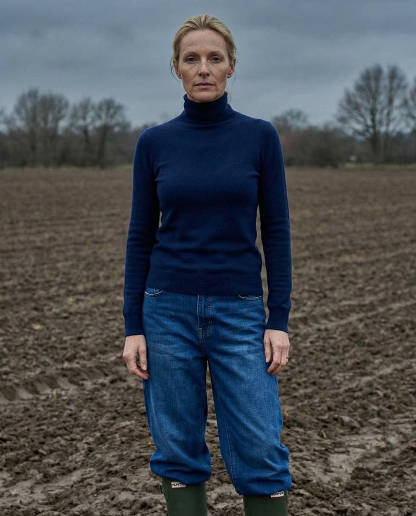 POLINA | Cashmere Enriched Roll Neck | Navy