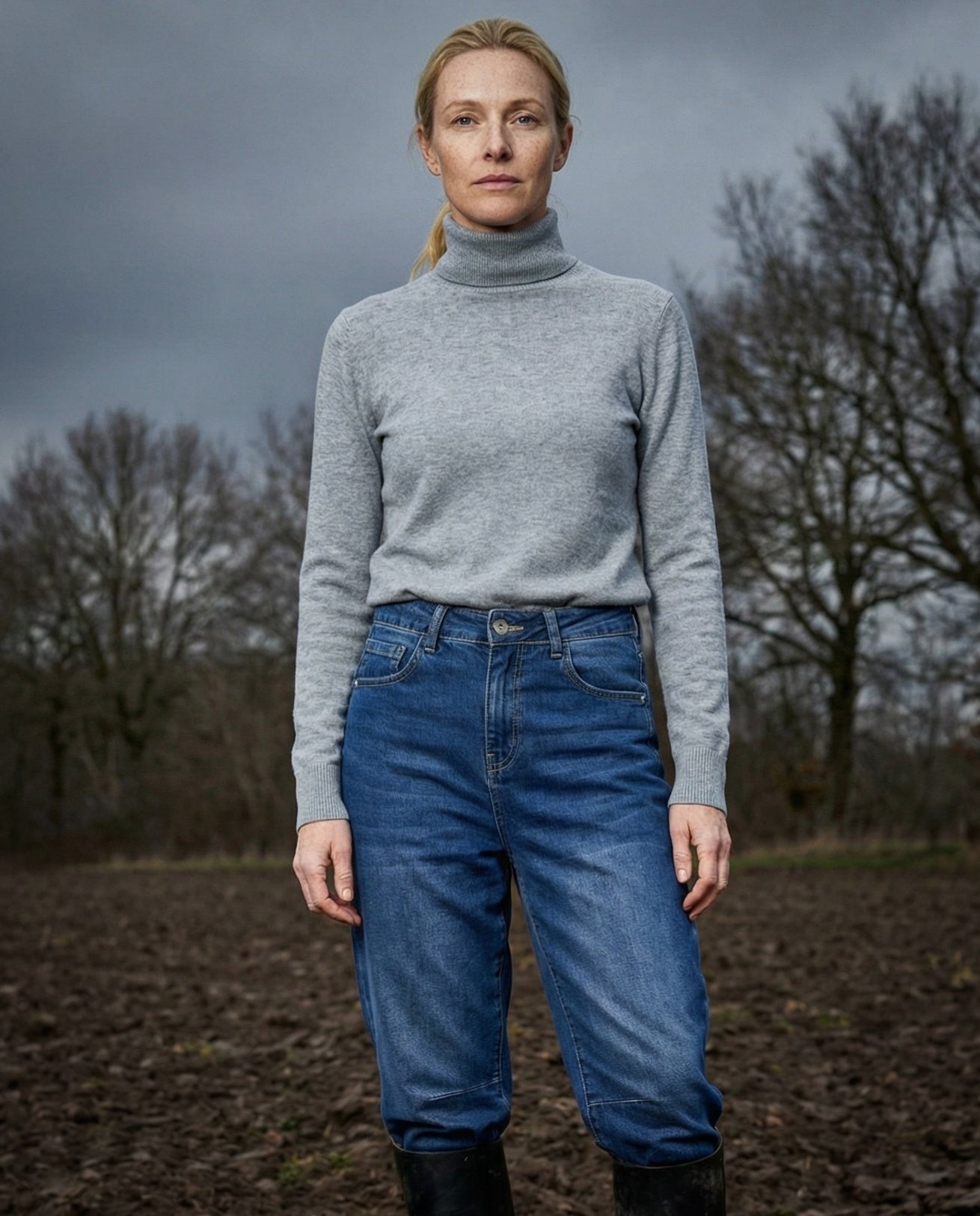 POLINA | Cashmere Enriched Roll Neck | Grey Marl