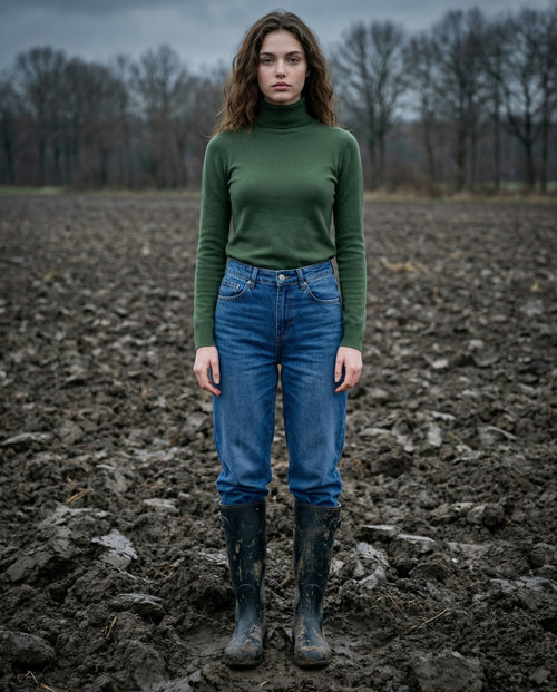 POLINA | Cashmere Enriched Roll Neck | Khaki