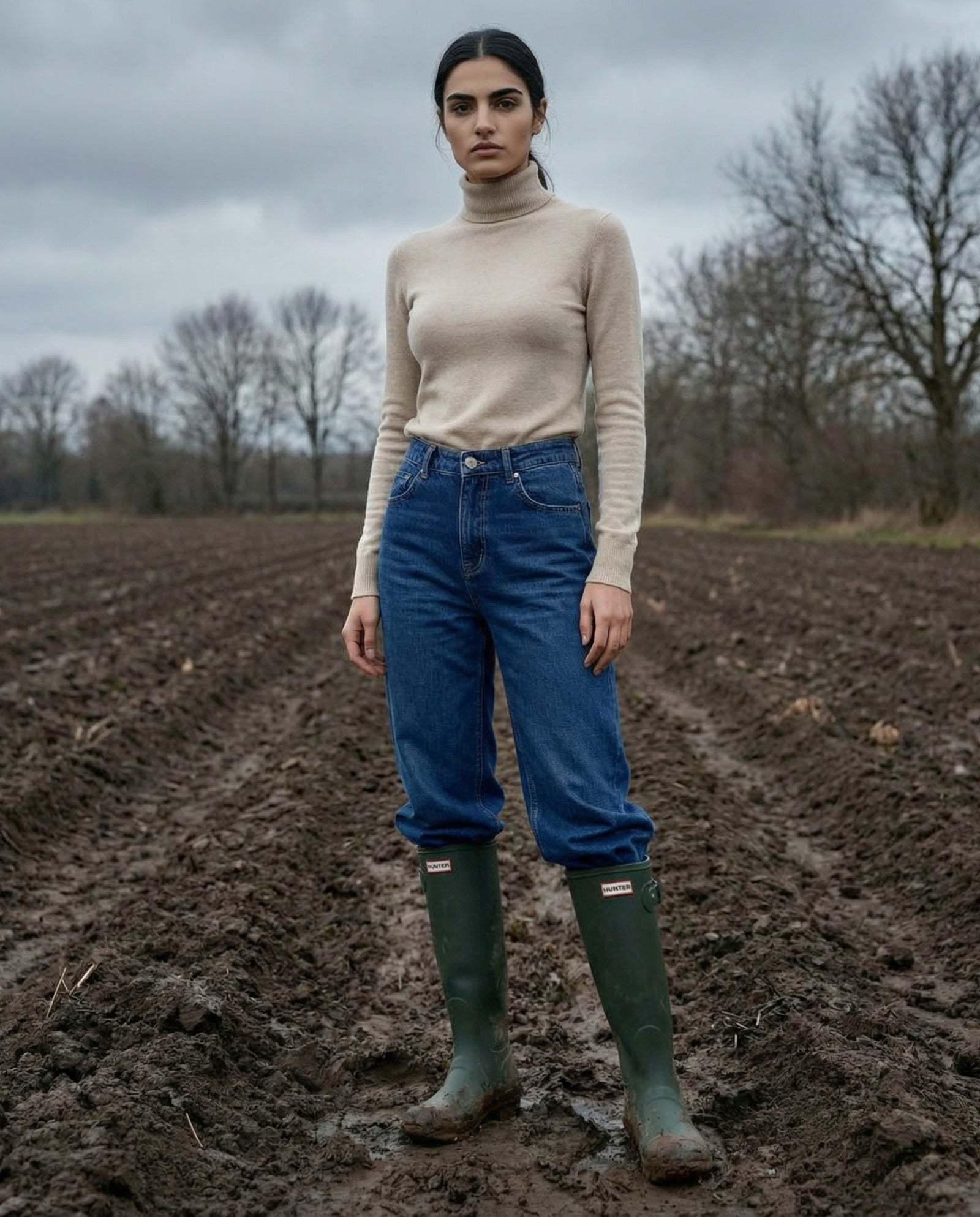 POLINA | Cashmere Enriched Roll Neck | Beige