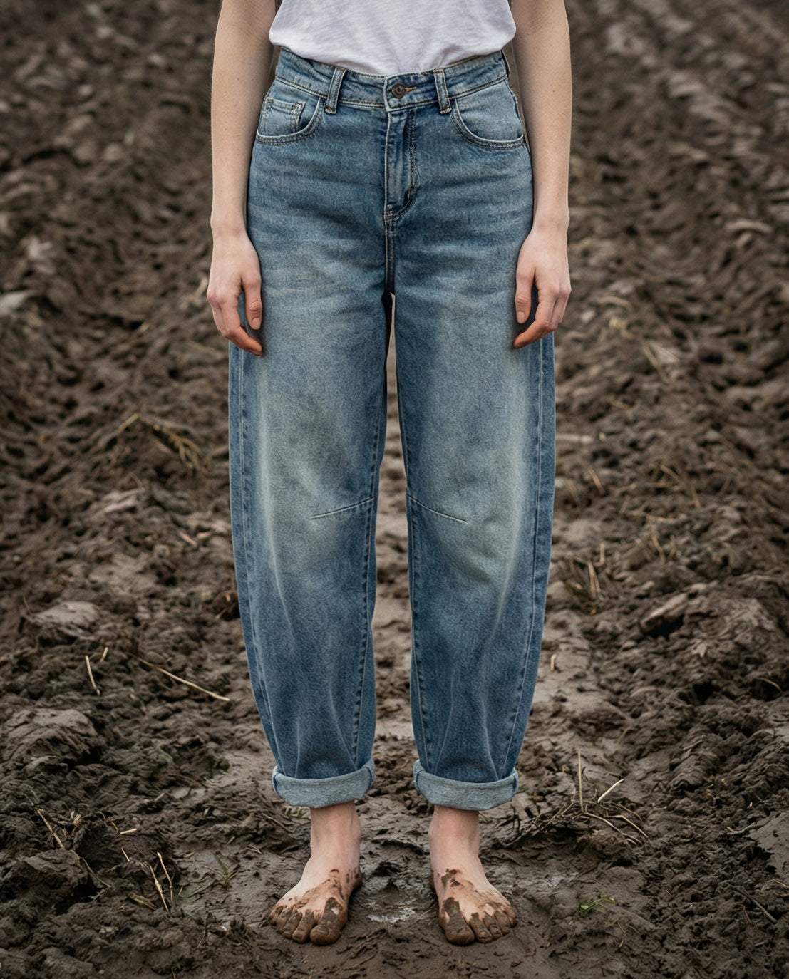 SAMI | Barrel Cut Jeans | Faded Wash