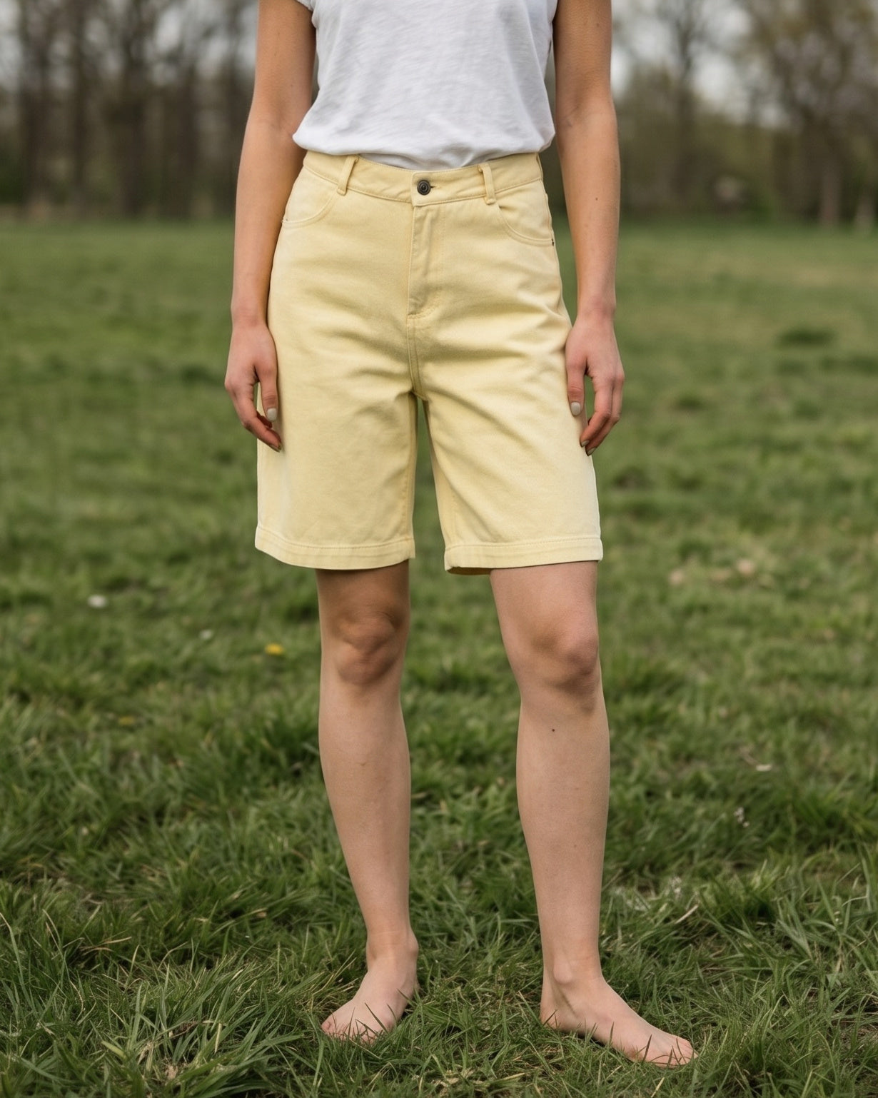 MILY| Wide Cut Shorts | Pale Yellow