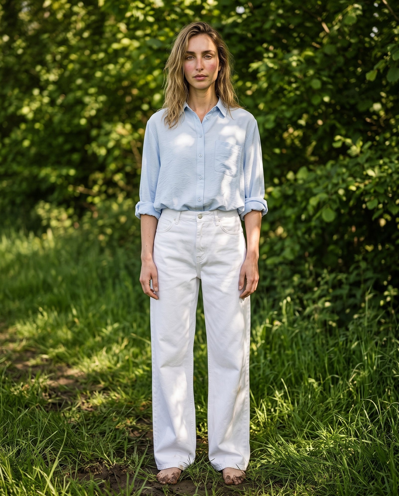 ABIGAIL  | Bubble Hem Shirt | Blue