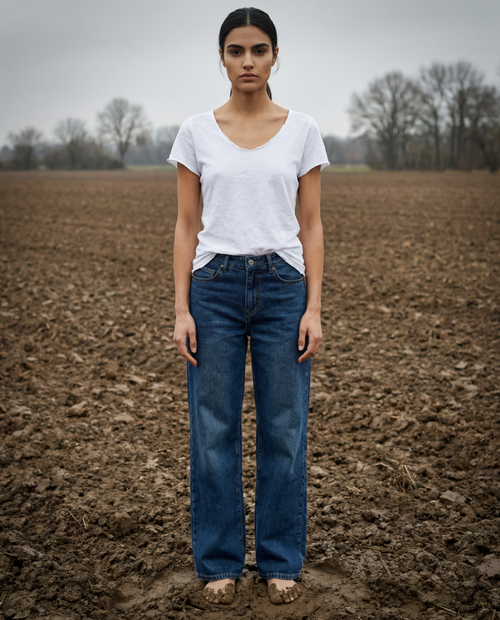 TEHILA | Wide Cut Leg Jeans | Indigo Blue