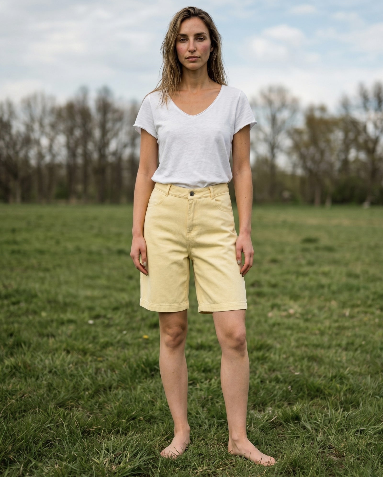 MILY| Wide Cut Shorts | Pale Yellow