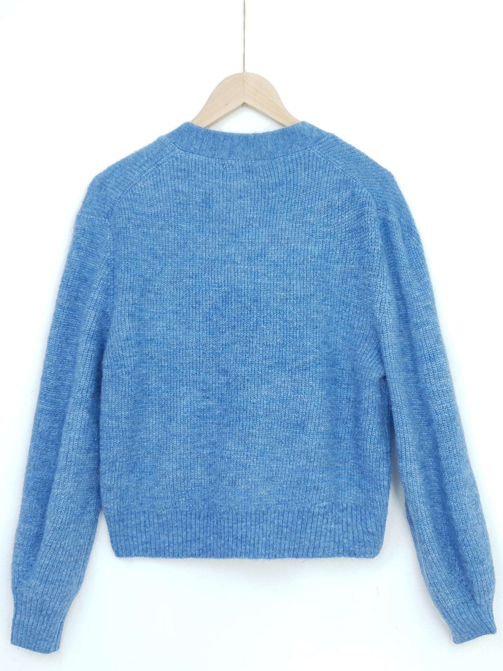 BELLA | Knitted Buttoned Cardi | Blue